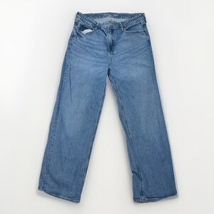 Old Navy Sky-Hi Wide Leg Jeans Women's Size 14 Extra High Rise Med- Wash Denim